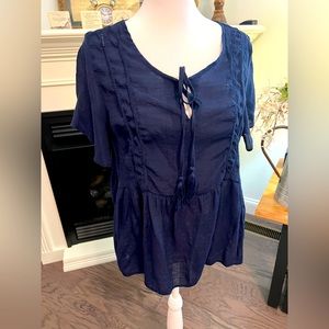 Nanette Lapore size large navy blue blouse